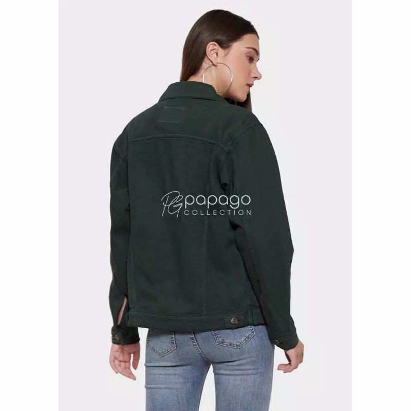 Jaket Jeans - Jaket Denim Wanita Papago Green Army - M