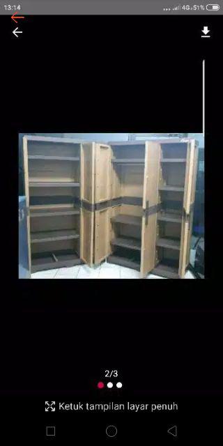 Lemari Plastik Luxury Tabitha 3 Pintu Full Rak / Gantung (promo Harga)