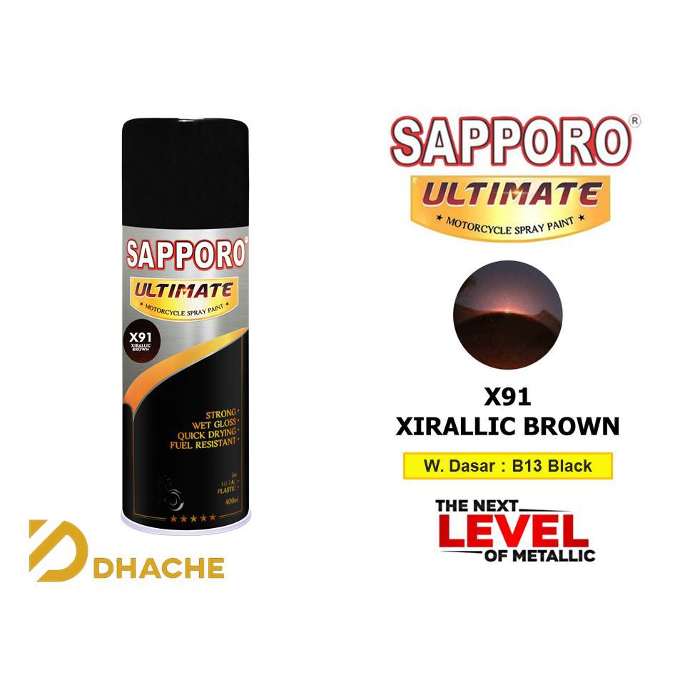 Cat Semprot Sapporo Ultimate X91 Xirallic Brown / pilok / pilox/Xirallic Coklat/Siralik Coklat