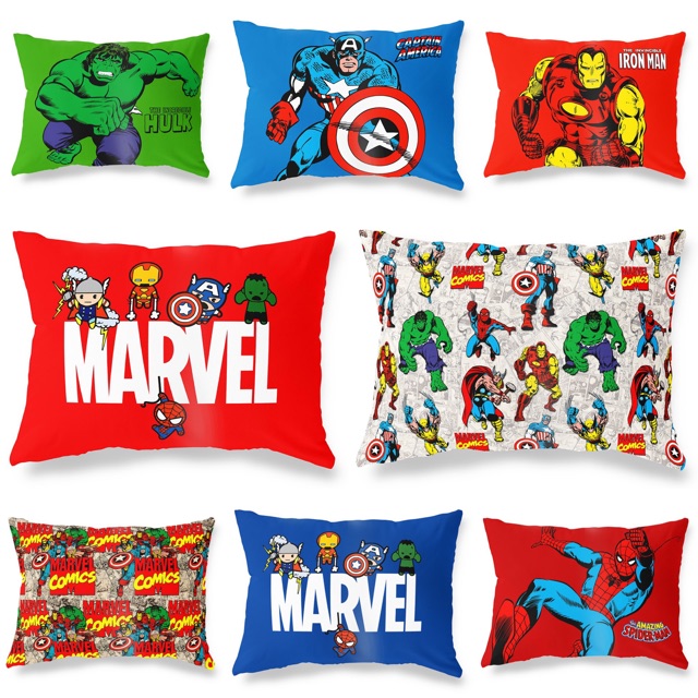 Bantal Tidur Anak Print Motif Superhero - Superman / Batman / Captain America / Spiderman / Hulk / Thor / Marvel / Avangers - Pusat Kado Murah