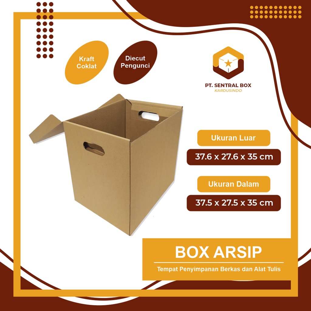 BOX ARSIP/FILE 38 x 28 x 35 cm - arsipfile / arsipkantor kardus arsip kantor file - bisa custom