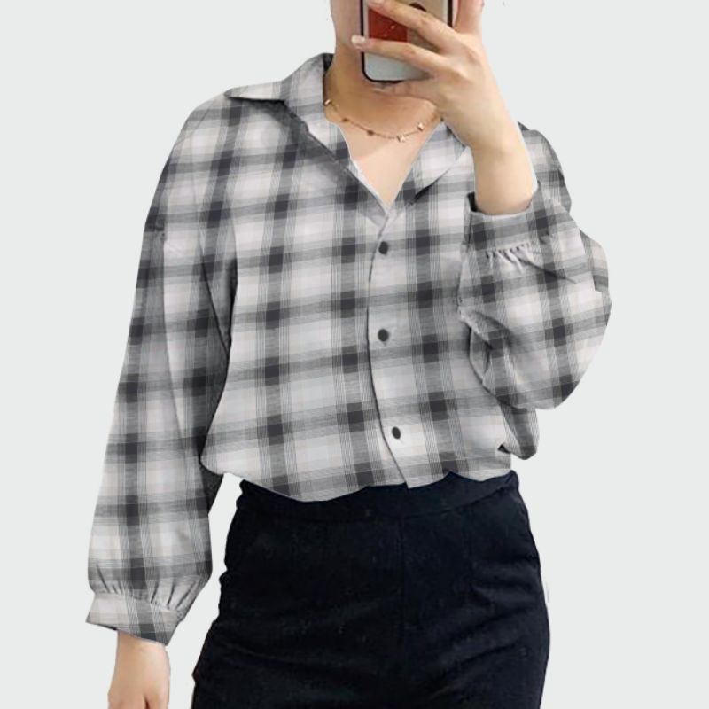 kemeja guilen jumbo ld 120 cm/kemeja wanita jumbo terbaru/atasan kemeja jumbo/kemeja jumbo viral-G jum ktk new hitam