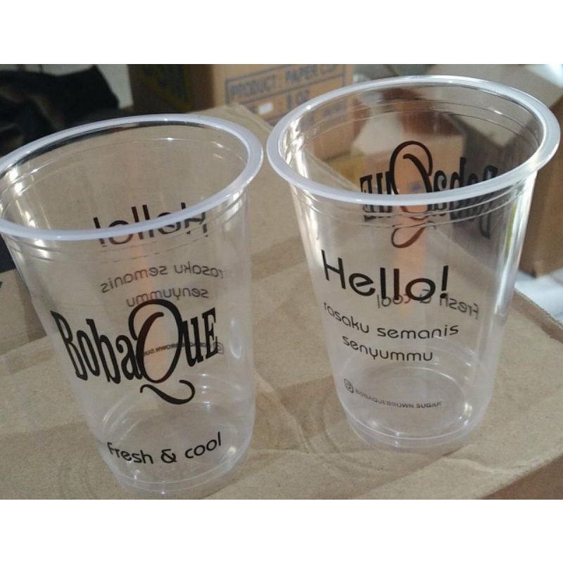 gelas cup 16oz 8gr datar sablon logo custom isi @1000