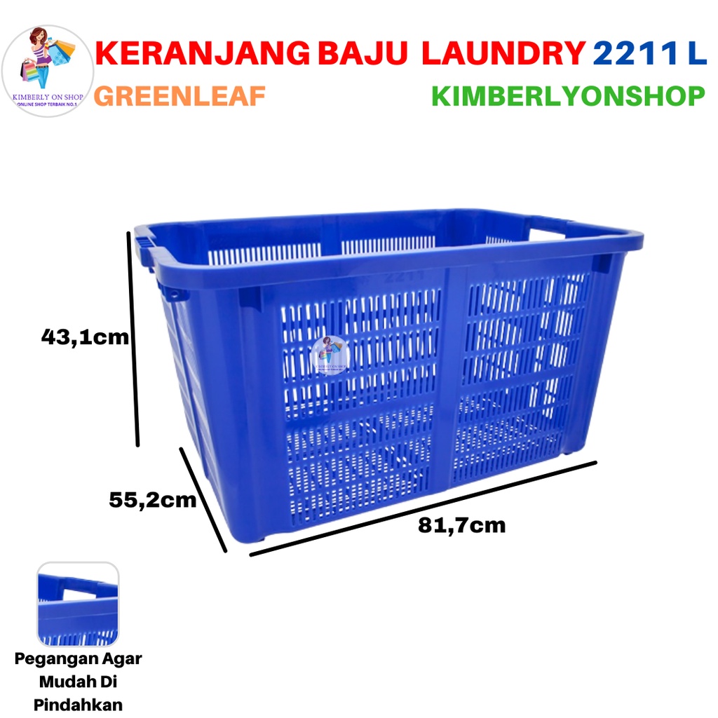 Keranjang Industri Box Container Keranjang Serbaguna 2211 L Green Leaf