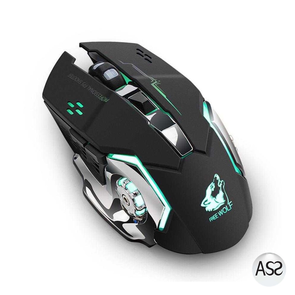 ASS Shop - Free Wolf Wireless Gaming Mouse LED Light 1800 DPI - X8