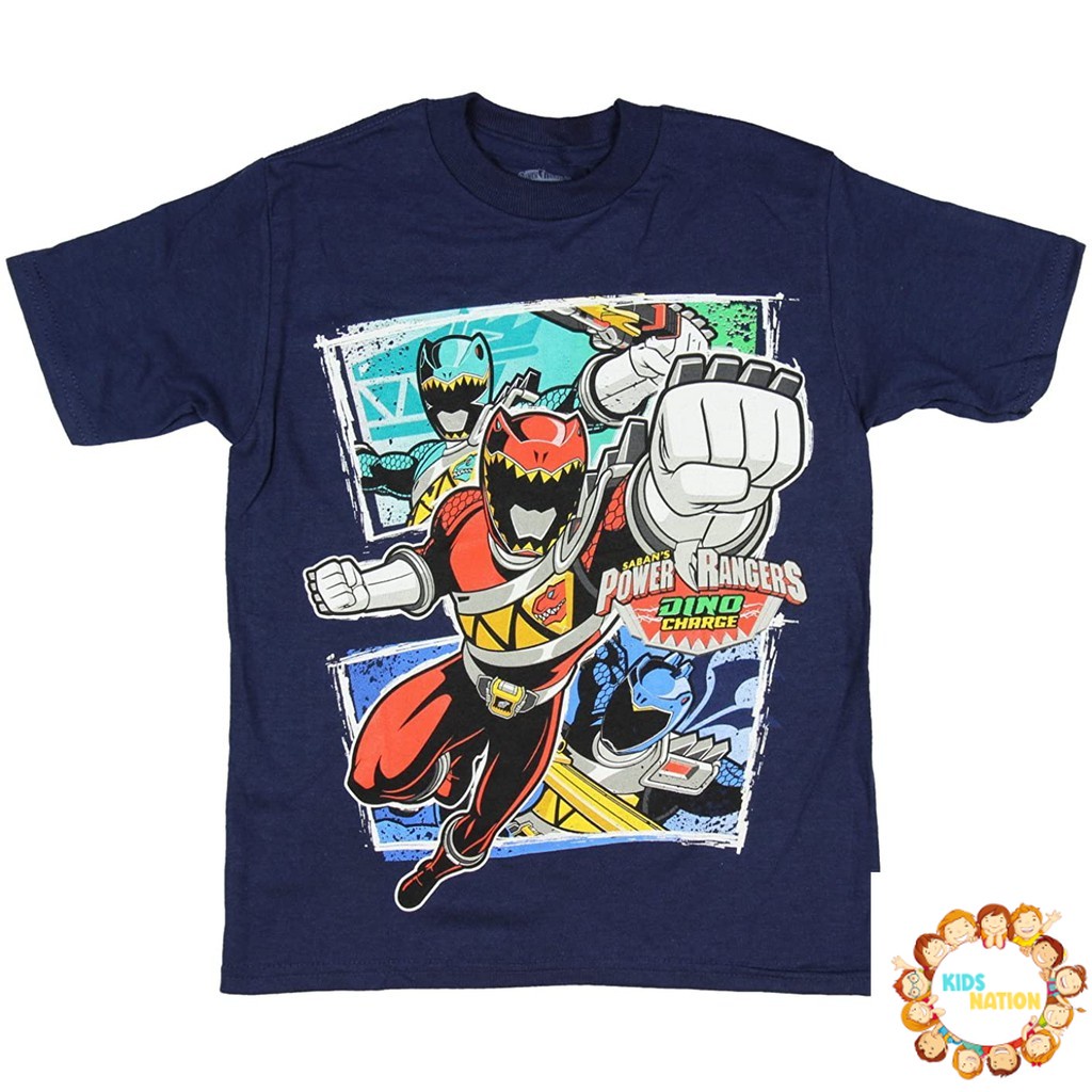 Baju anak Power Rangers Little Boys Red Ranger Dino-Charge Short Sleeve Tee, Navy,