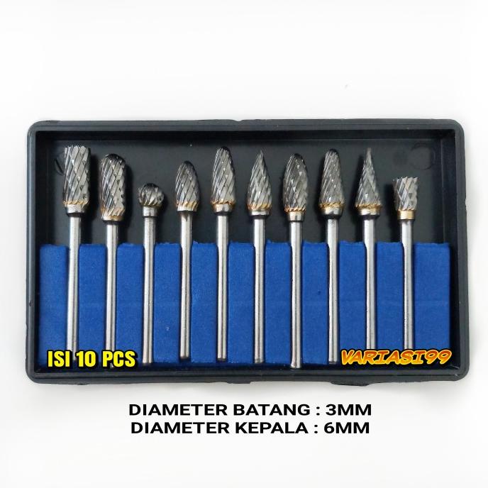 MATA BOR TUNER TUNNER CUNER BESI KAYU MINI DIE GRINDER SET 10PCS