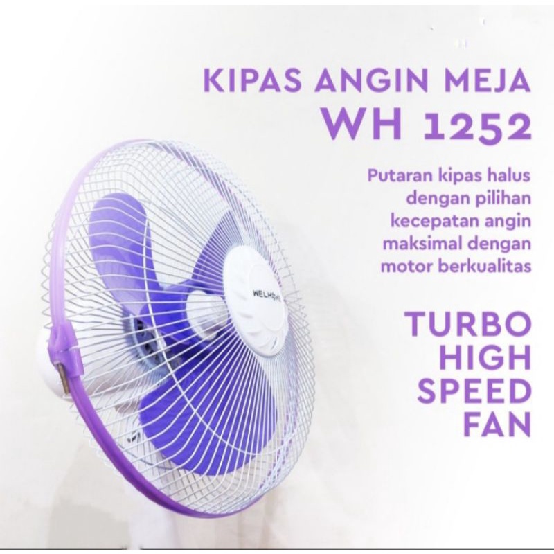 Kipas Angin Meja / Desk Fan WELHOME WH-1251 / WH-1252 2in 1 Meja&amp;Dinding