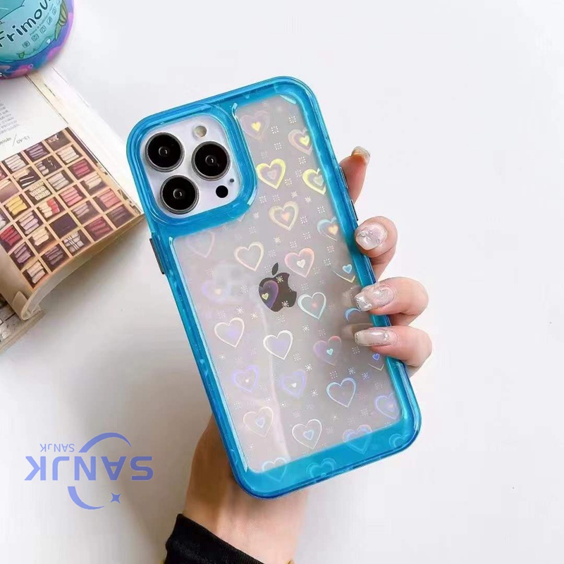 New ! ! Fashion gradient laser love iPhone case 13 Pro max 11 12 Pro Max X XR XS MAX full cover iPhone 7 8Plus X XR XS MAX full protection Transparent case