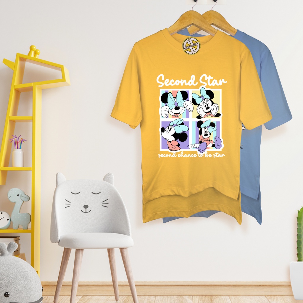 Kaos Tunik Anak Kaos Lengan 3/4 Anak Perempuan Original Secondstar /Baju Atasan Anak Combed 30s- AMR173
