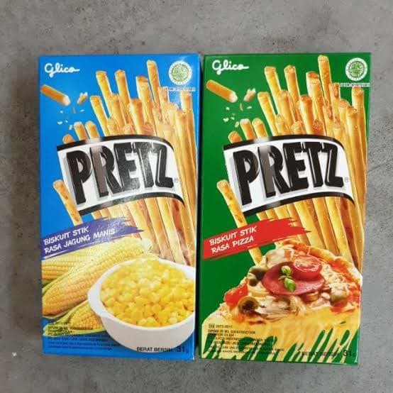 

Pretz Cemilan Snack Stick Biskuit Rasa Jagung Manis dan Pizza Glico 31gr