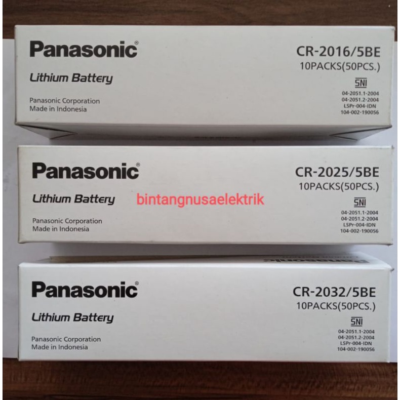 Panasonic Baterai Coin Lithium/ Baterai Koin Lithium/ Baterai Kancing Lithium/ Lithium Battery/ CR-2016/ CR-2025/ CR-2032/ 5BE