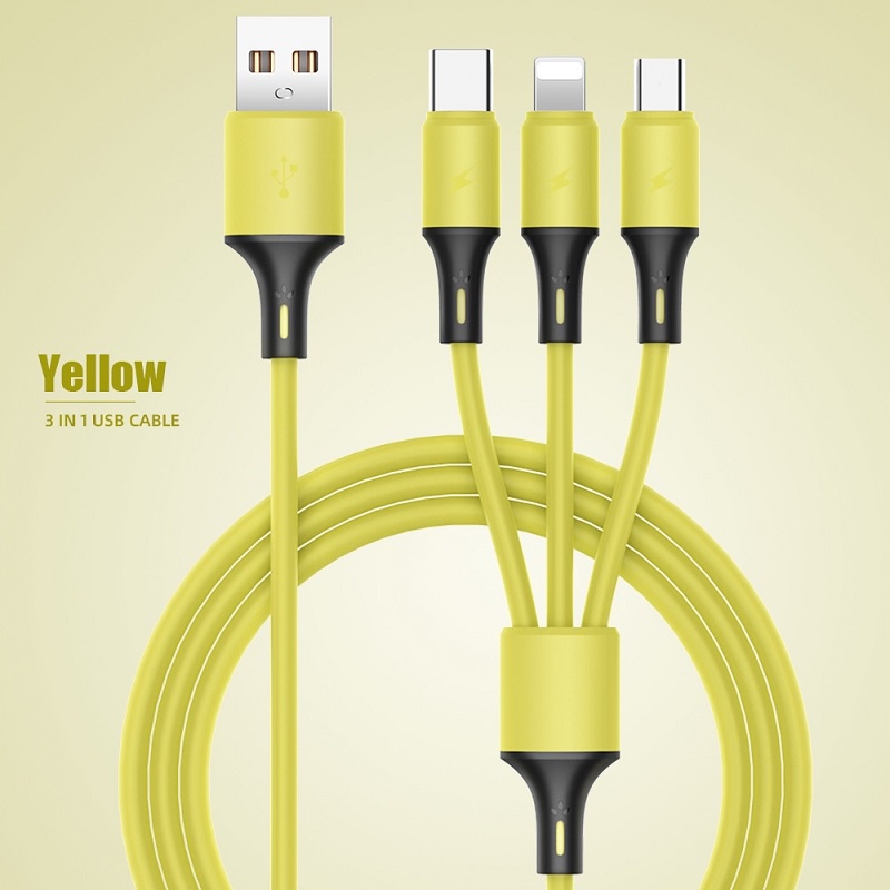 (Buy 1 Get 1) Kabel Data / Charger Micro Usb / Type c 3A Bahan Silikon Panjang 120cm Untuk Android