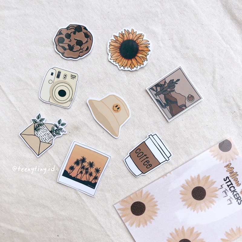 

1 Set/8 pcs Mellow Yellow Sticker (Tumblr & Aesthetic Sticker)