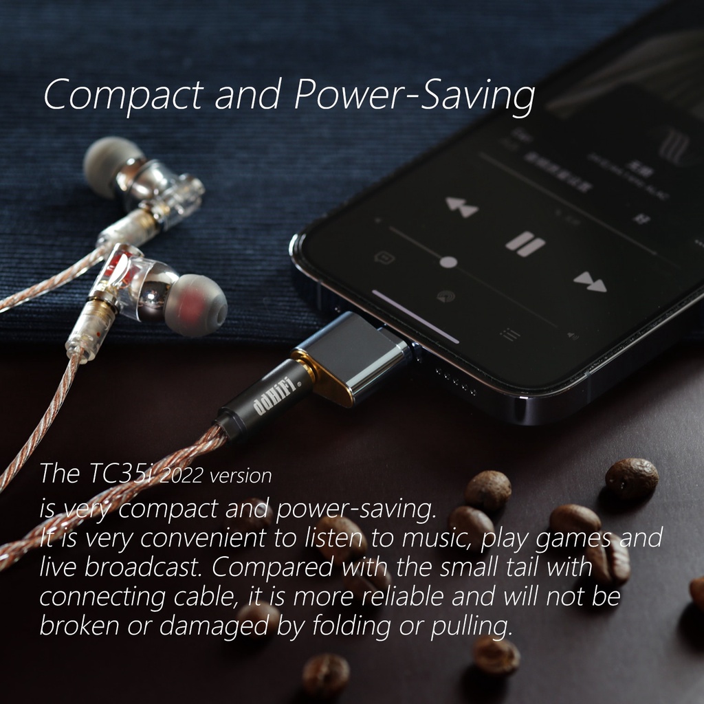 Dd ddHiFi TC35i 2022lampu Ke Adaptor Headphone 3.5mm C101 Chip DAC Mendukung Decoding Lossless 24-bit 48kHz