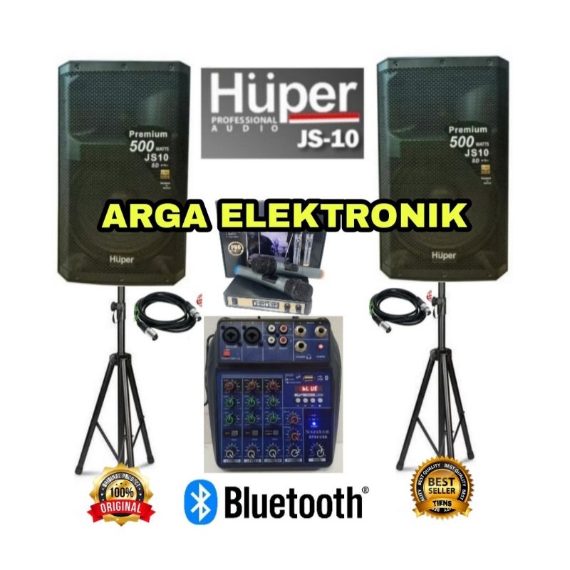speaker aktif huper js10 paket speaker aktif huper mixer soundcraft
