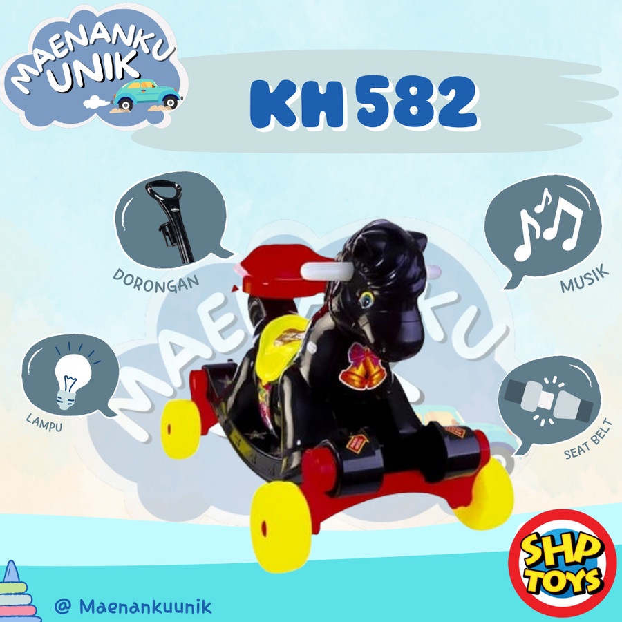 Mainan Anak Dorong OdongOdong Characters Kuda Hitam KH 582 - SHP Toys