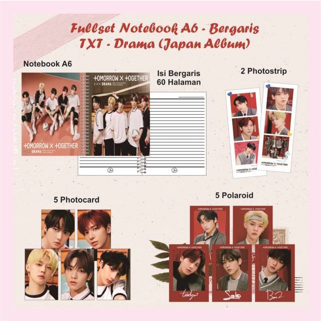 

Mini Notebook TXT - Drama (Japan Album) | Notebook TXT | Notebook Kpop | Buku Catatan | Fankit TXT | Fankit K-POP | K-POP Merch | Buku Agenda | K-POP Stuff | TXT MOA