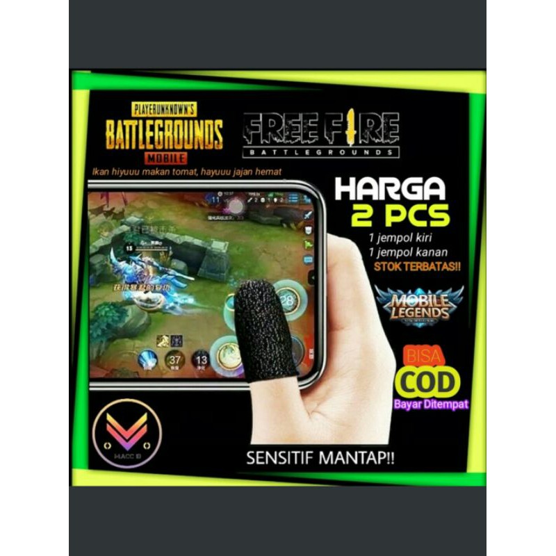 Sarung Jari Game Jempol Telunjuk BTR PUBGM  anti keringat bisa COD bayar ditempat gratis ongkir,