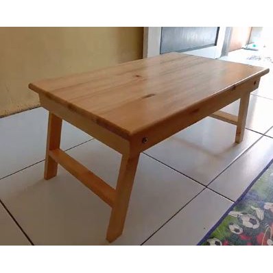 Meja lipat meja laptop meja belajar kayu pinus solid