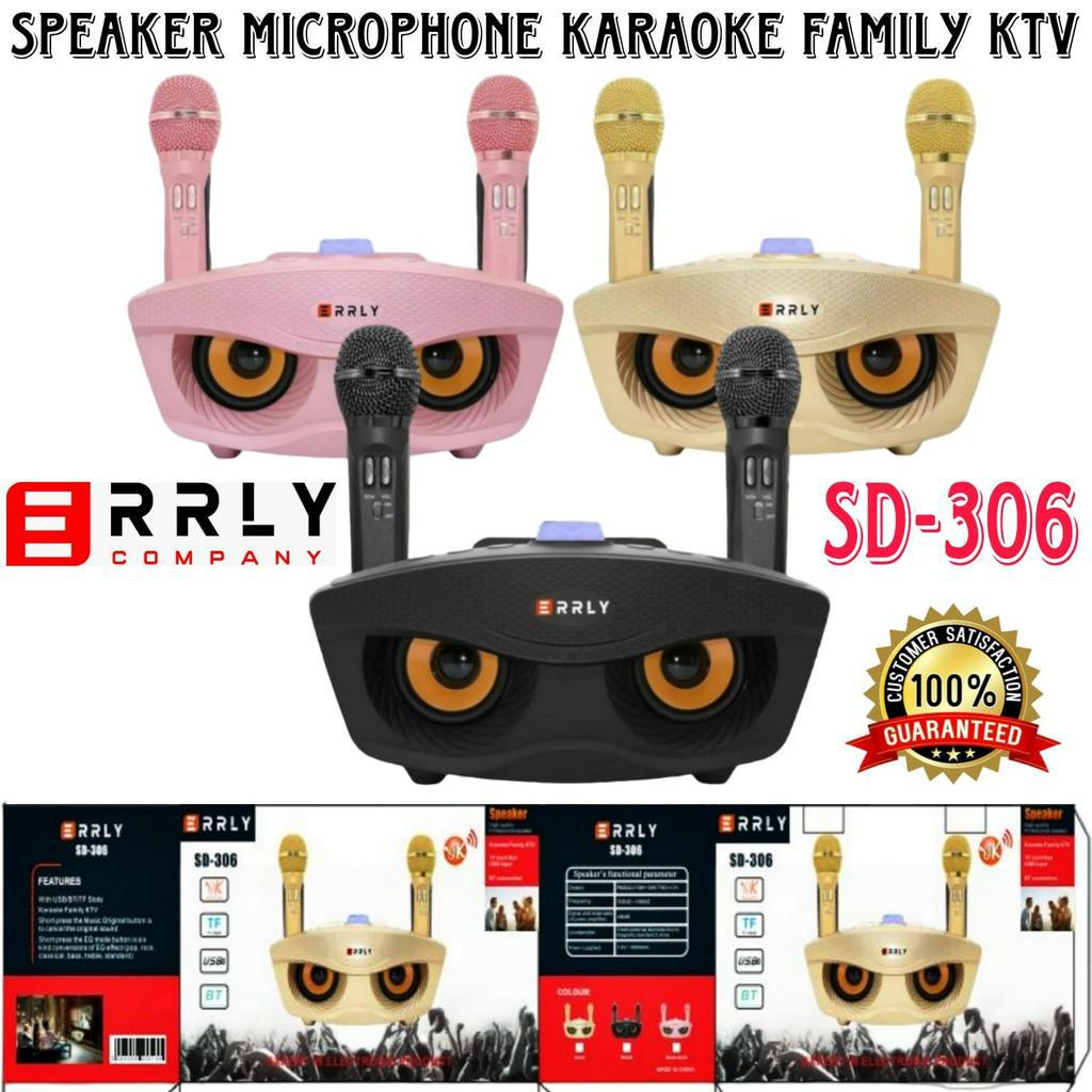 ERRLY SD-306 Speaker Bluetooth Karaoke SDRD SD306 Dengan Dual Mic Microphone Wireless 100% Original Mikrofon Nirkabel