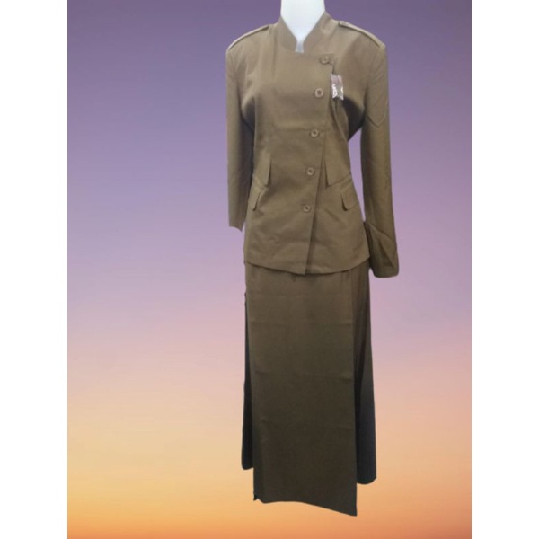 BARU | SERAGAM DINAS Guru Setelan Pemda khaki tua dinas ROK A Kantong model pola miring blezer jumbo