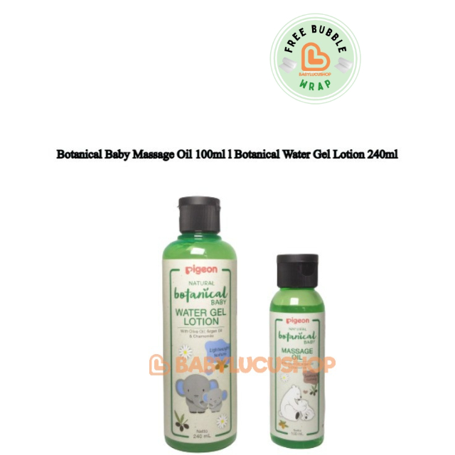 PIGEON Botanical Baby Massage Oil 100ml l Botanical Water Gel Lotion 240ml