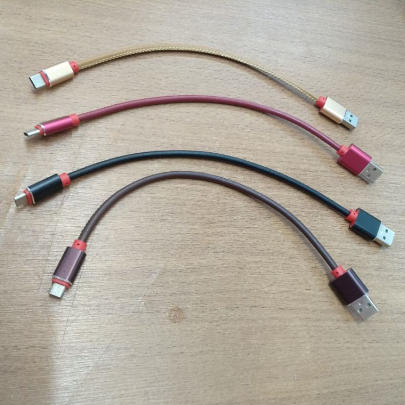 kabel pendek Fast bahan tebal support Pengisian daya cepat micro usb dan Type-C dan Lightning