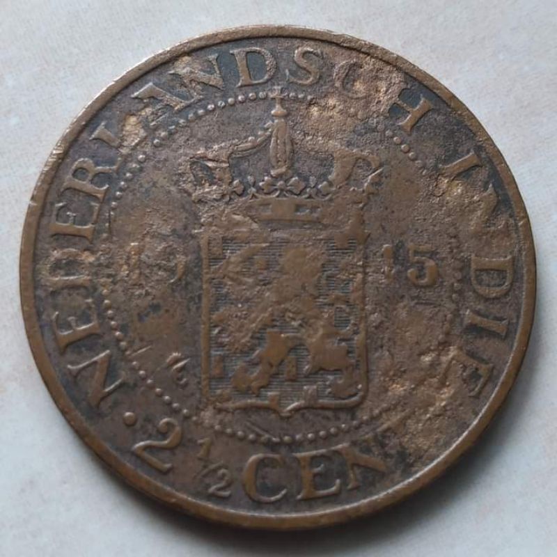 Koin Kuno Benggol 2 1/2 Cent Nederland Indie 1915 - Jarang Ada