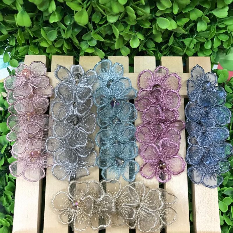 APLIKASI BUNGA TRANSPARAN MUTIARA| BUNGA DAUN BORDIR TRANSPARAN MUTIARA | BUNGA TRANSPARAN BORCI