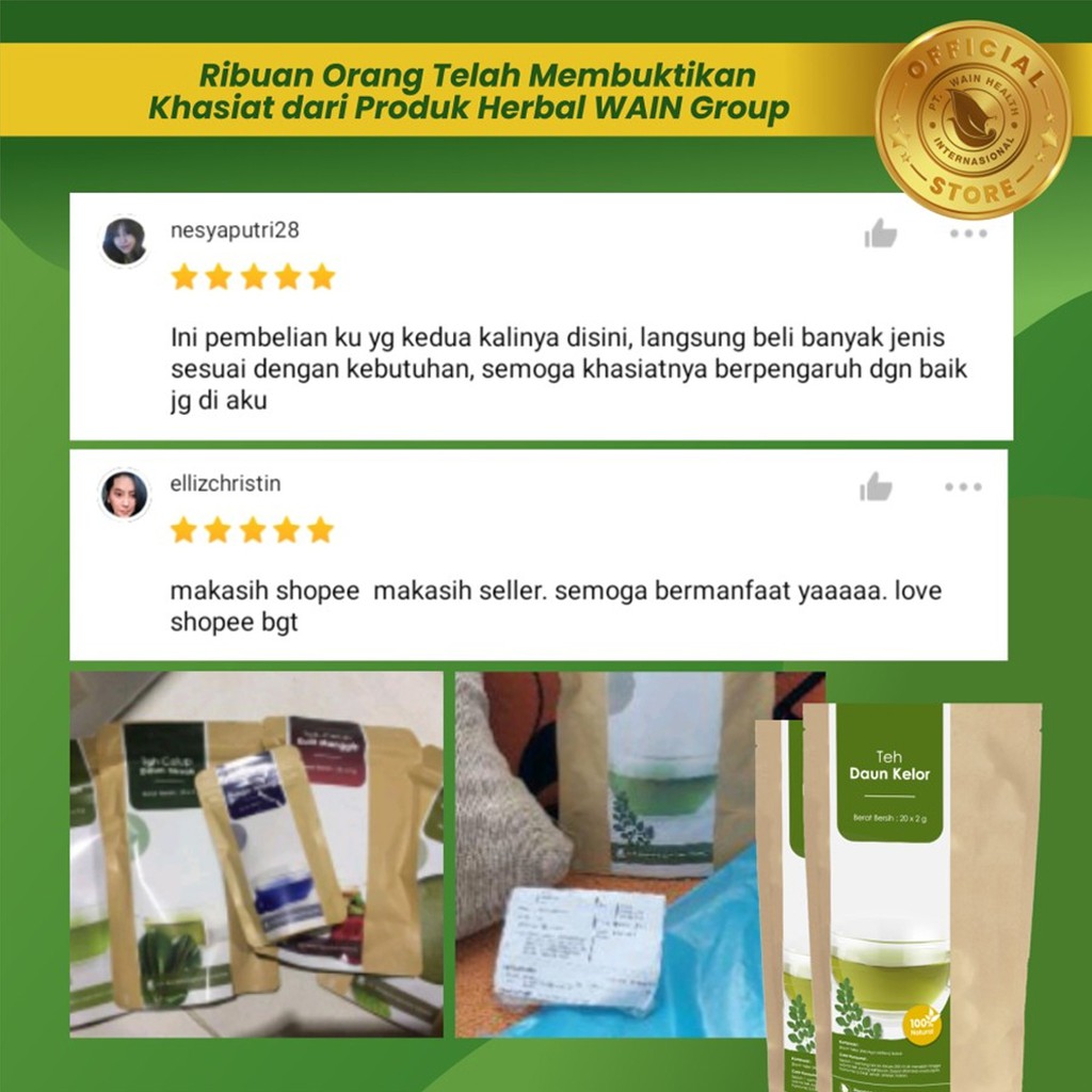 TEH CELUP DAUN KELOR : 100% Organik Anti-Kanker, Diabetes, Tingkatkan Imunitas dan Kekebalan Tubuh Teh Kelor Celup Original