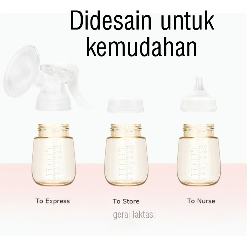 YOUHA MANUAL BREAST PUMP - Pompa ASI Manual Ergonomis Botol PPSU