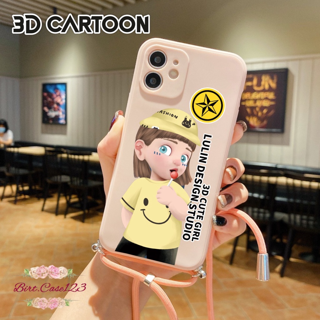 SOFTCASE SILIKON SLINGCASE TALI LANYARD STRAP PHONE MACARON PELINDUNG KAMERA 3D CARTOON  OPPO VIVO SAMSUNG XIAOMI REDMI REALME IPHONE ALL TYPE BC6325
