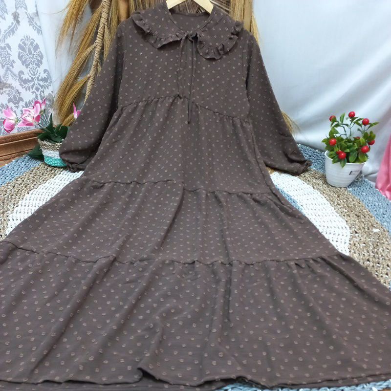 Fashion Muslim Dress MIDI Crienkle uragigiri