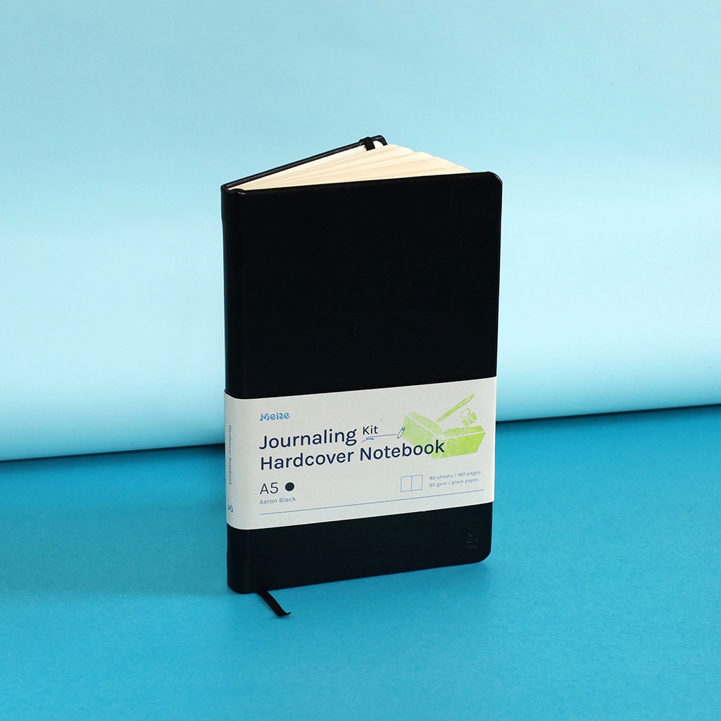 

Journal Note Book Hardcover A5 | Aeron Black - Plain Paper | Buku Catatan Polos Hitam - Jurnal - Diary - Agenda - Planner