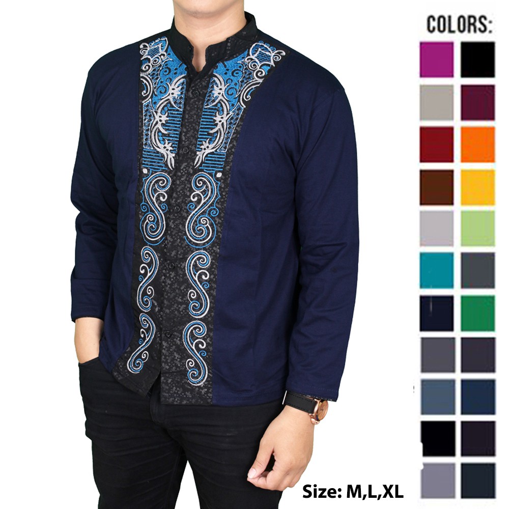 Baju Koko Lengan Panjang Modern Katun - Banyak Pilihan Warna KKL (COMB)