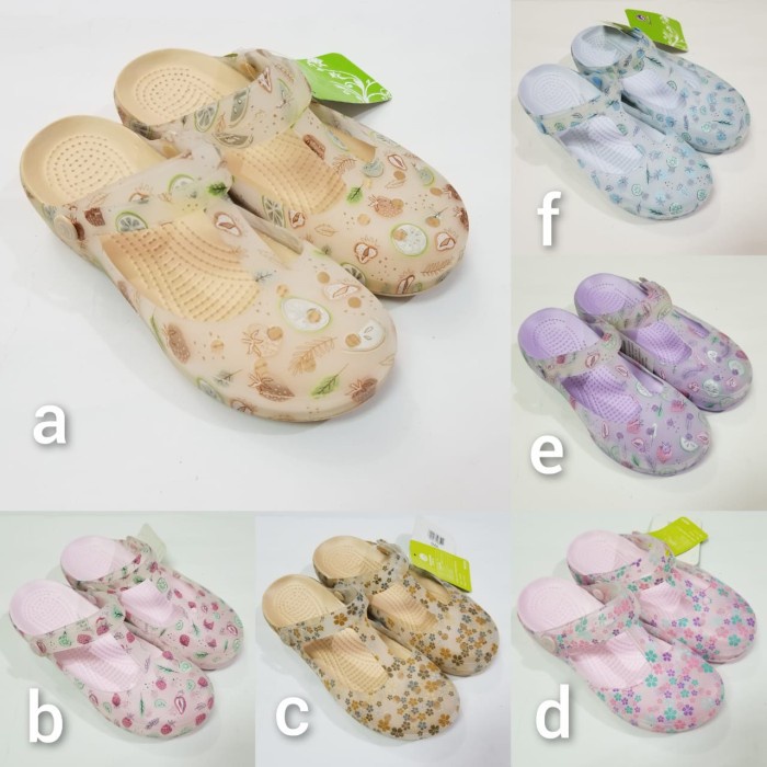 NEW SEPATU SANDAL WANITA CROCS MARYJANE MOTIF WOMEN