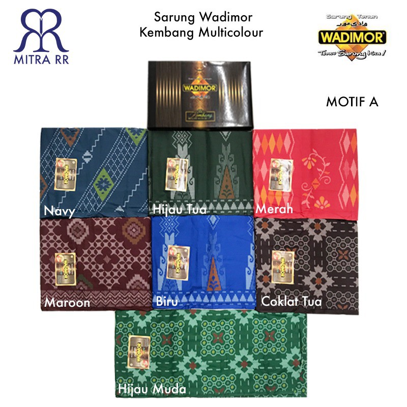 MitraRR Sarung WADIMOR motif KEMBANG MULTICOLOUR Sarung Dewasa Tenun Sarung Ecer Sarung Grosir