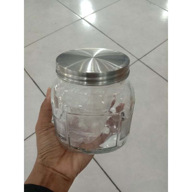 TOPLES KACA 500 GRAM KOTAK TUTUP STAINLESS