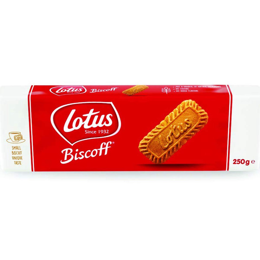 Lotus Biscoff Biscuit 250gr TIDAK TERMASUK BUBBLE barcode 5410126716016