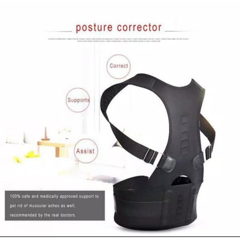 Korset  Penyangga Punggung Back Support Power Magnetic Posture Corrector