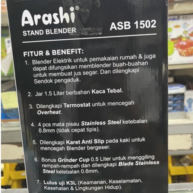 PROMO!!! Blender Arashi Stand Blender ASB 1502 Kaca