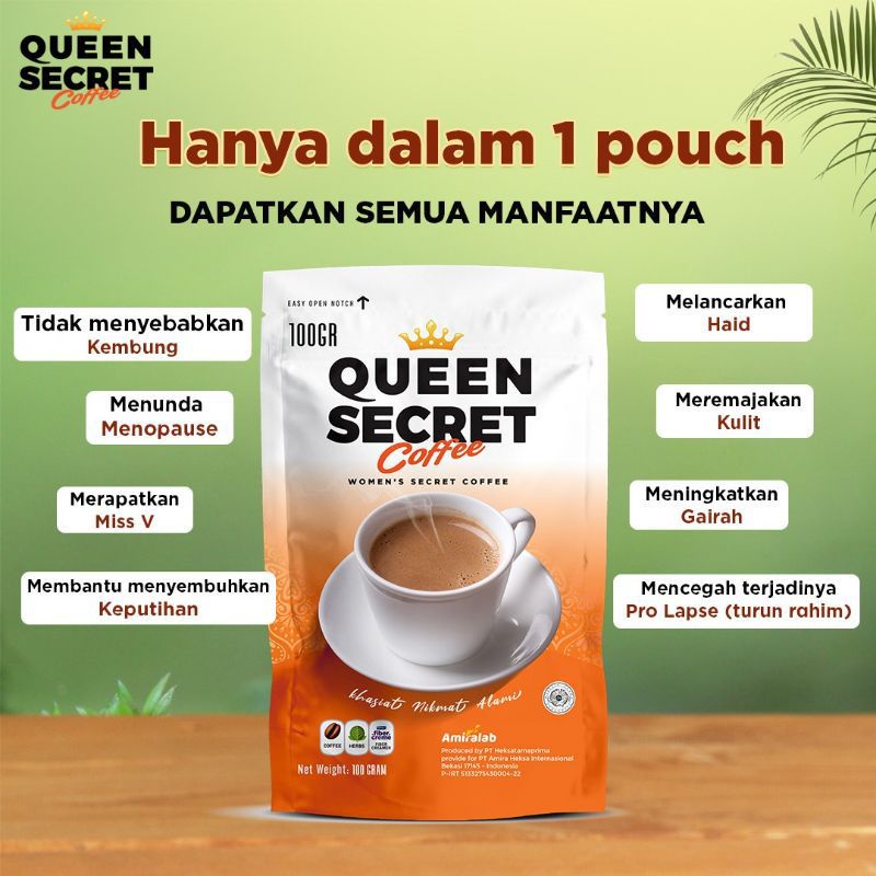 ( PAKET 2 PCS )Queen secret coffee kopi melancarkan haid by Amiralab