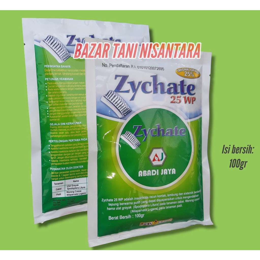 INSEKTISIDA ZYCHATE 100 GR IMIDAKLOPRID 25% insektisida zikate sikat pembasmi hama penghisap zhykate