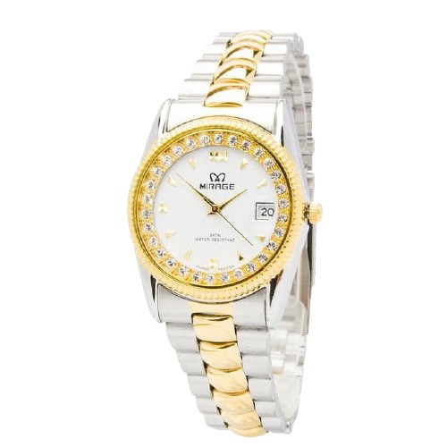 Jam Tangan Pria Mirage Original Permata Kombinasi Diameter 3.5cm Water Resistant 3 ATM