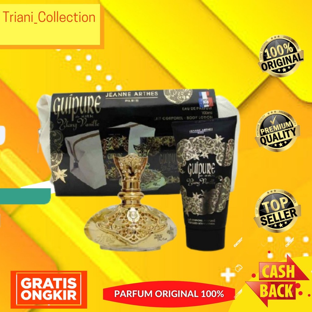 Parfum Parfume Asli Original Wanita Perempuan Jeanne Arthes Guipure Silk Ylang Vanilla Women Giftset