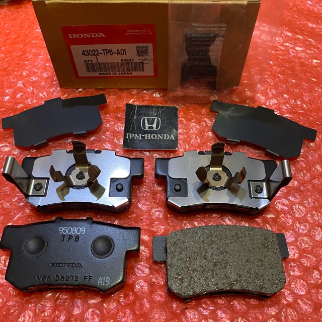 43022 TP6 Original Brake pad kampas rem belakang Honda Accord CR2 2013-2017 Crv Gen 2 &amp; 3 &amp; 4 2005 2006 2007 2008 2009 2010 2011 2012 2013 2014 2015 2016 2017 RD5 RE RE1 RE3 RM RM1 RM3