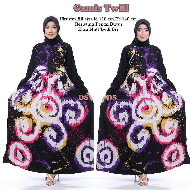 Spesial Promo Gamis Twil Ory Abstrak / Gamis Twil Terlaris dan Terbaru /Bisa COD