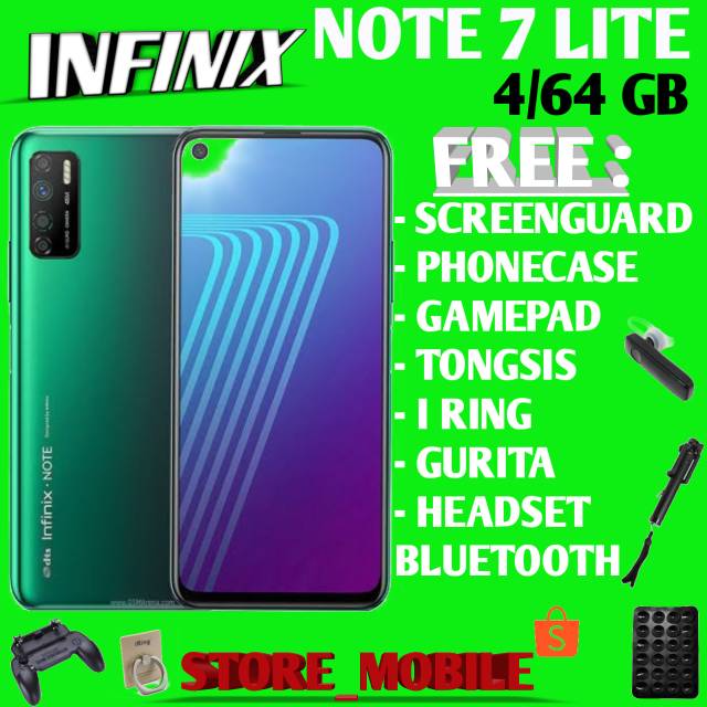 INFINIX NOTE 7 LITE 4/64 RAM 4GB ROM 64GB GARANSI RESMI