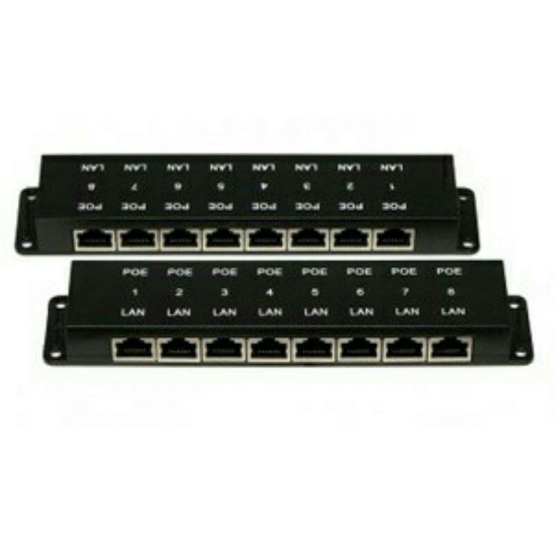 Inotrix E8H 8Port PoE Passive Hitam Injector 8Port
